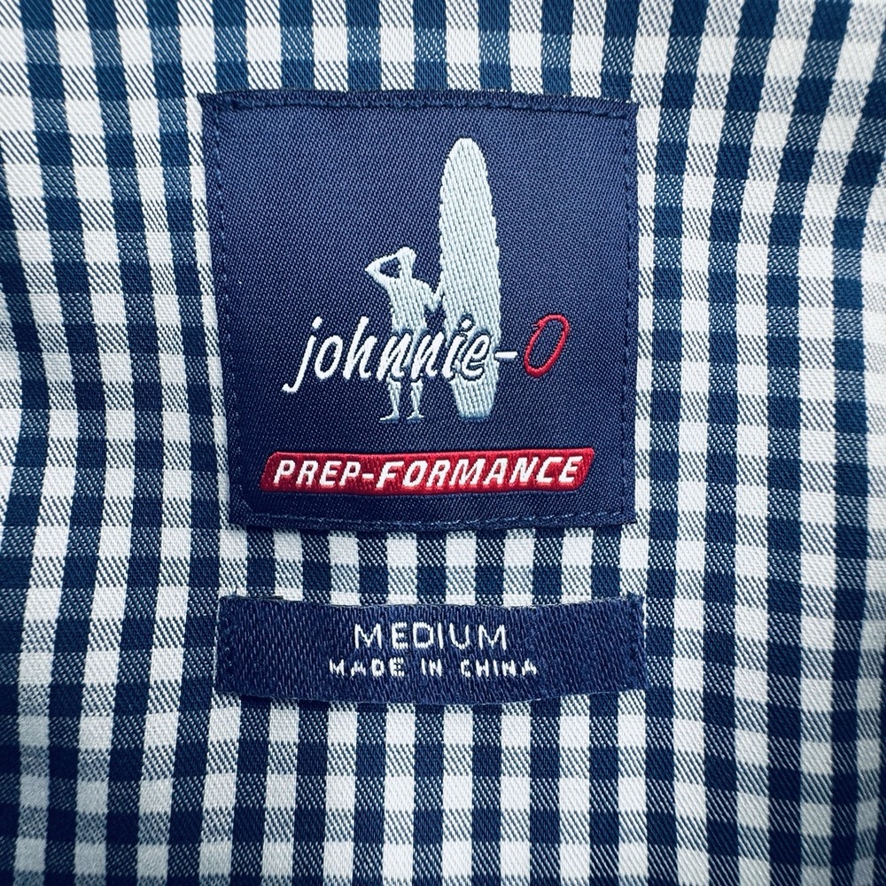 Johnnie O Button Prepformance Blue Gingham Check Shirt Men's Large Preppy NEW - Picture 4 of 12